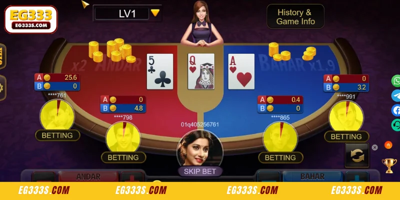Detailed Playing Andar Bahar EG333