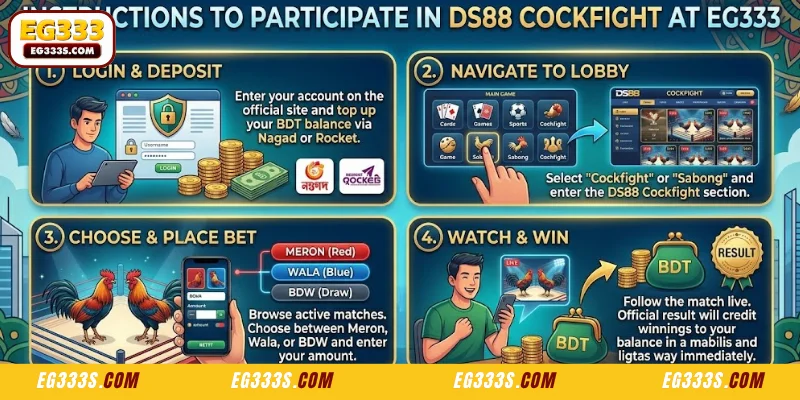 How to participate in DS88 Cockfight at EG333